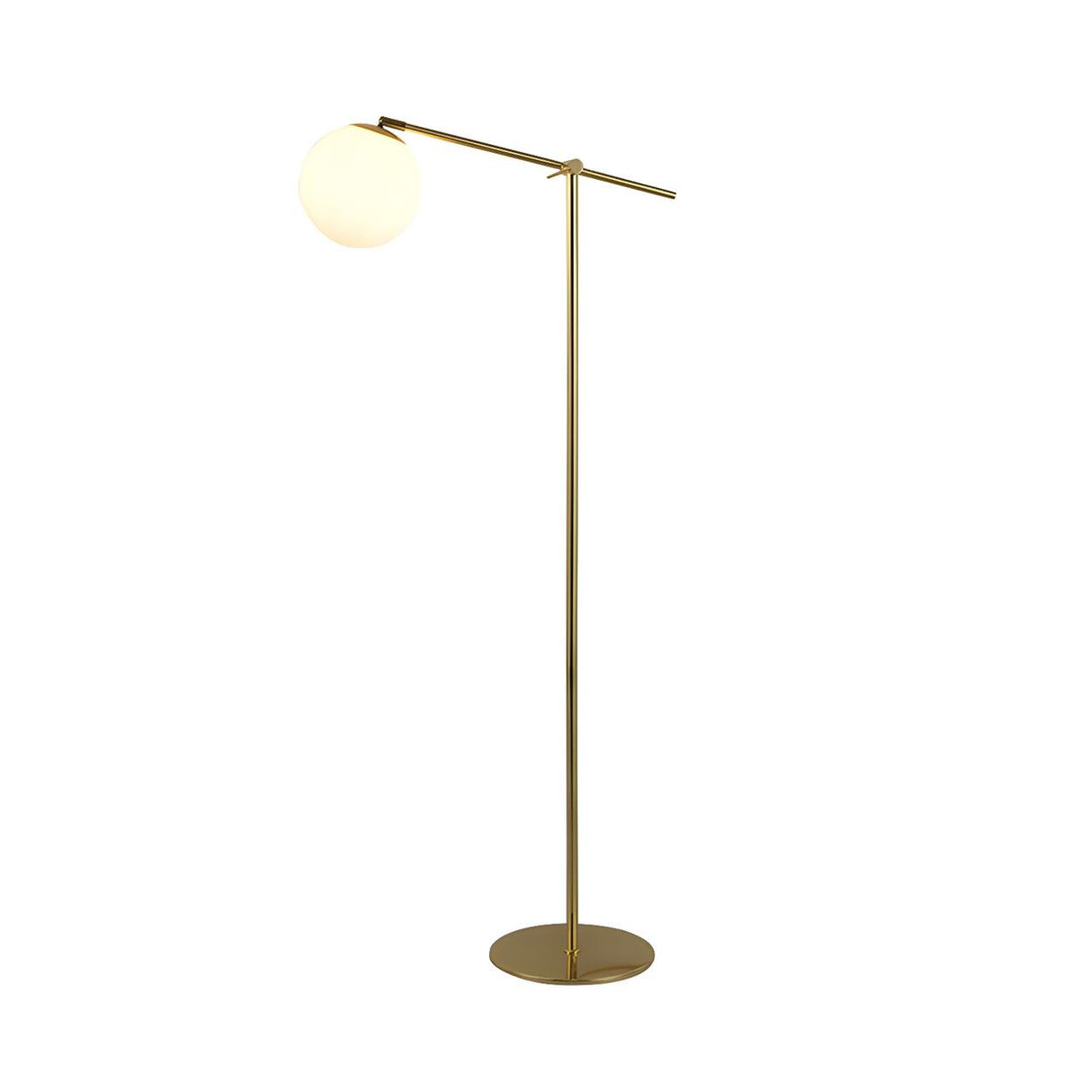 Minimalist Modern Globe Gold Metal LED Floor Lamp Image - 5