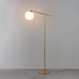 Minimalist Modern Globe Gold Metal LED Floor Lamp Image - 6