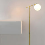 Minimalist Modern Globe Gold Metal LED Floor Lamp Image - 8