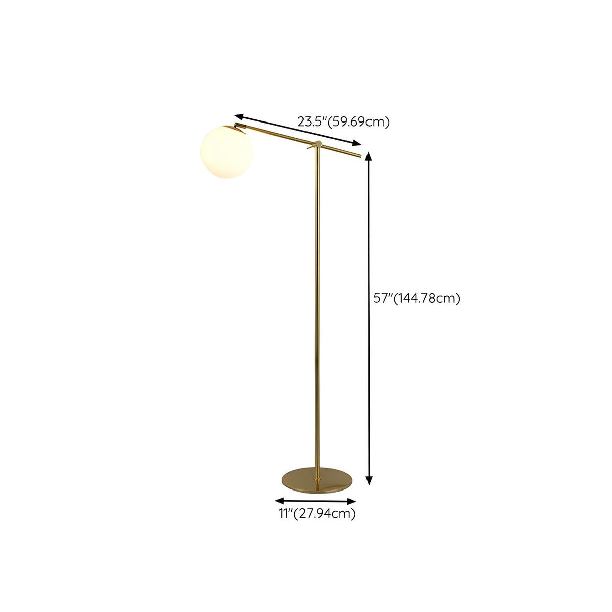 Minimalist Modern Globe Gold Metal LED Floor Lamp 