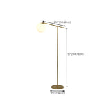 Minimalist Modern Globe Gold Metal LED Floor Lamp #size