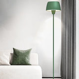 Minimalist Modern Green Barrel Metal Floor Lamp Image - 1