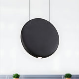 Minimalist Modern LED Resin Black Disc Pendant Light Image - 1