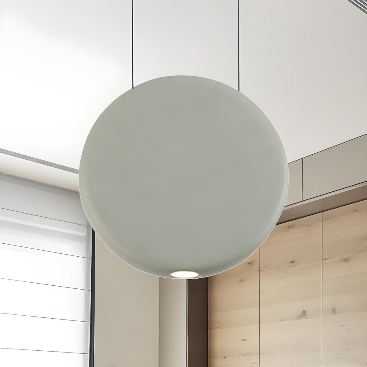 Minimalist Modern LED Resin Black Disc Pendant Light Image - 10