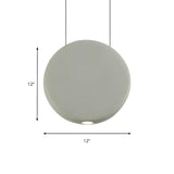 Minimalist Modern LED Resin Black Disc Pendant Light #size