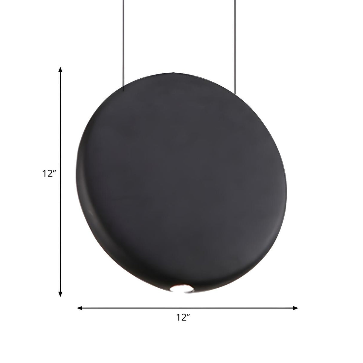 Minimalist Modern LED Resin Black Disc Pendant Light Image - 14