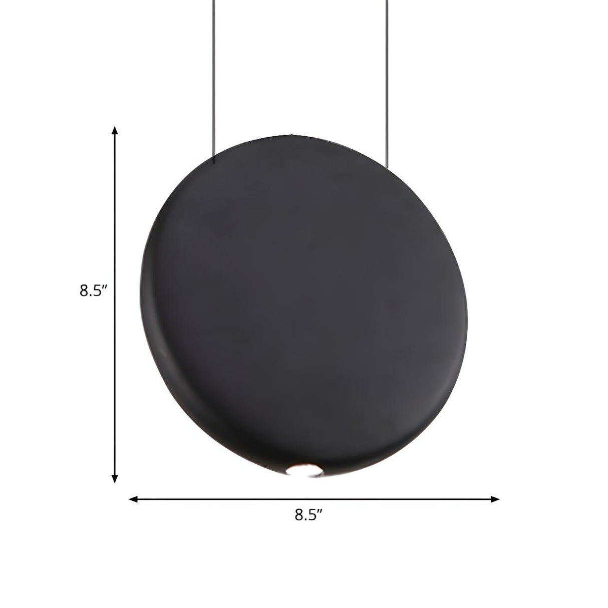 Minimalist Modern LED Resin Black Disc Pendant Light Image - 15