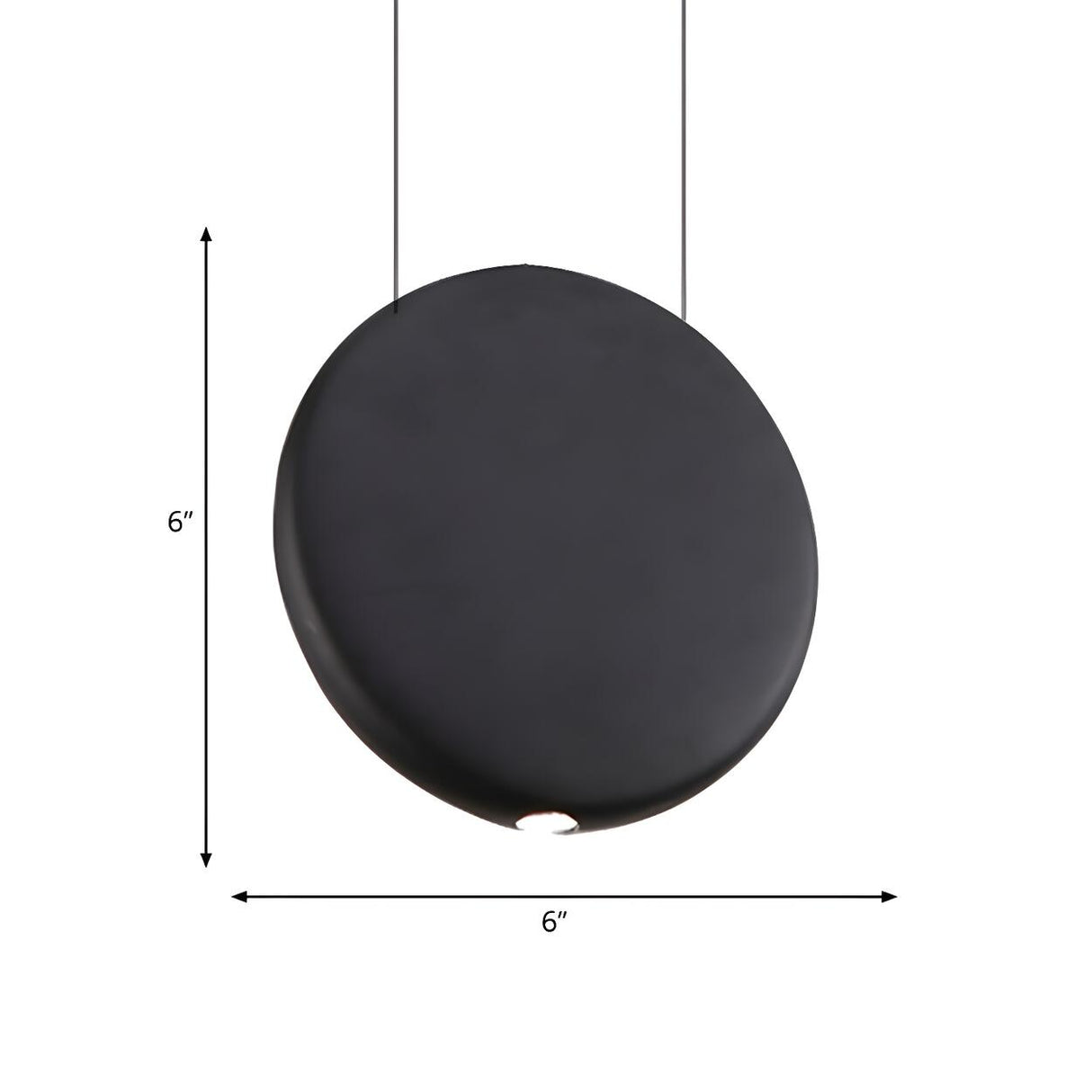 Minimalist Modern LED Resin Black Disc Pendant Light Image - 16