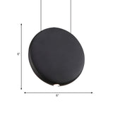 Minimalist Modern LED Resin Black Disc Pendant Light Image - 16