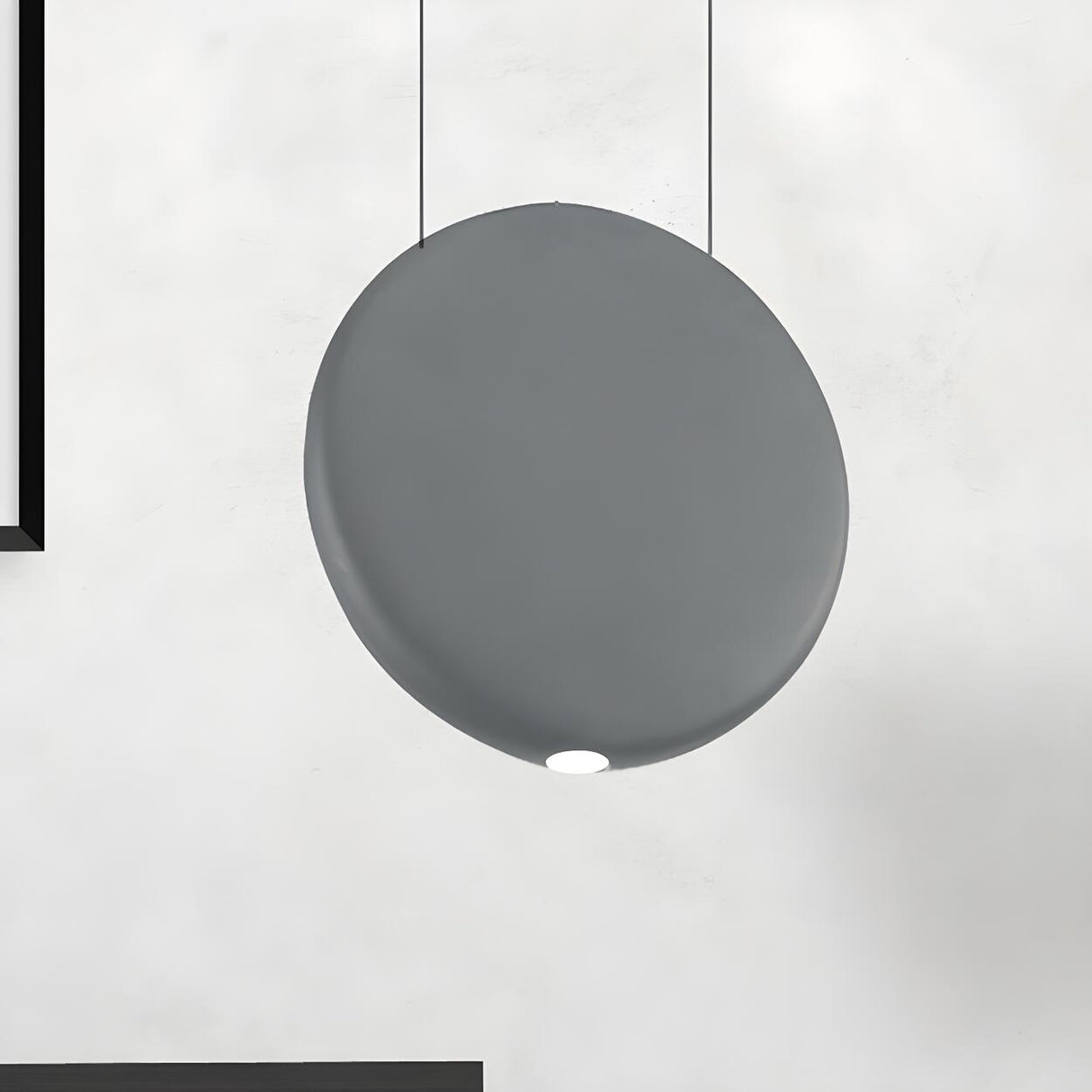 Minimalist Modern LED Resin Black Disc Pendant Light Image - 6