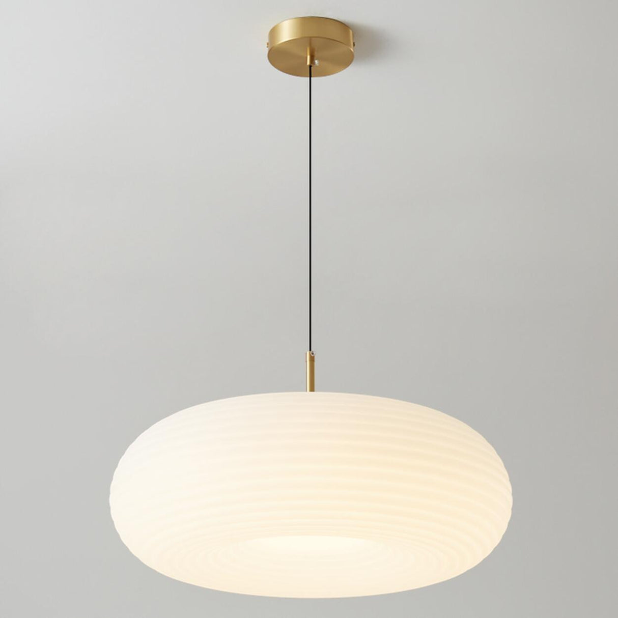 Minimalist Modern LED White Acrylic Oval Drum Pendant Light Image - 11