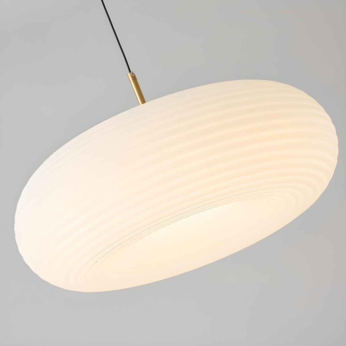 Minimalist Modern LED White Acrylic Oval Drum Pendant Light Image - 14