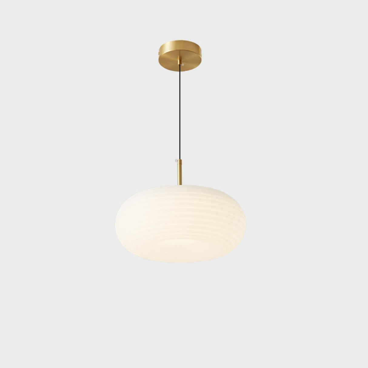 Minimalist Modern LED White Acrylic Oval Drum Pendant Light Image - 3