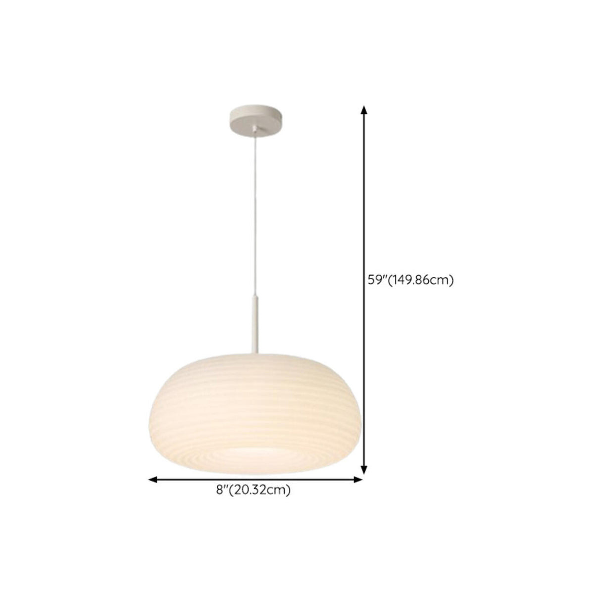 Minimalist Modern LED White Resin Drum Pendant Light 