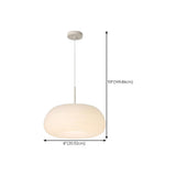 Minimalist Modern LED White Resin Drum Pendant Light #size