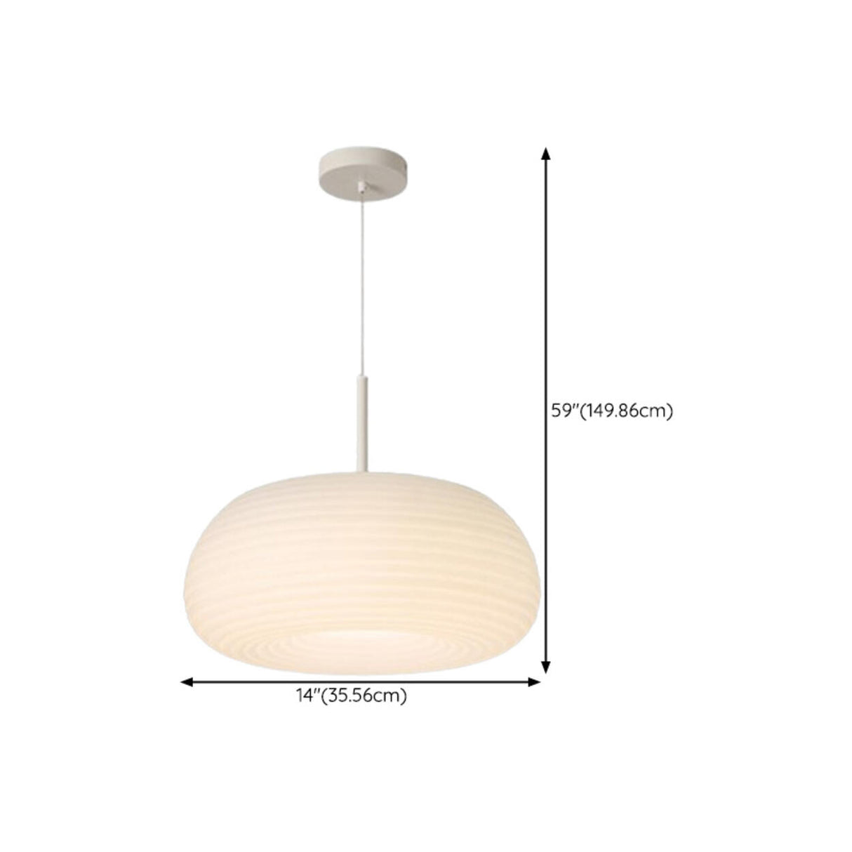 Minimalist Modern LED White Resin Drum Pendant Light Image - 15