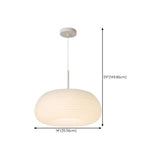 Minimalist Modern LED White Resin Drum Pendant Light Image - 15