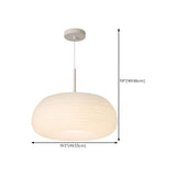 Minimalist Modern LED White Resin Drum Pendant Light Image - 16