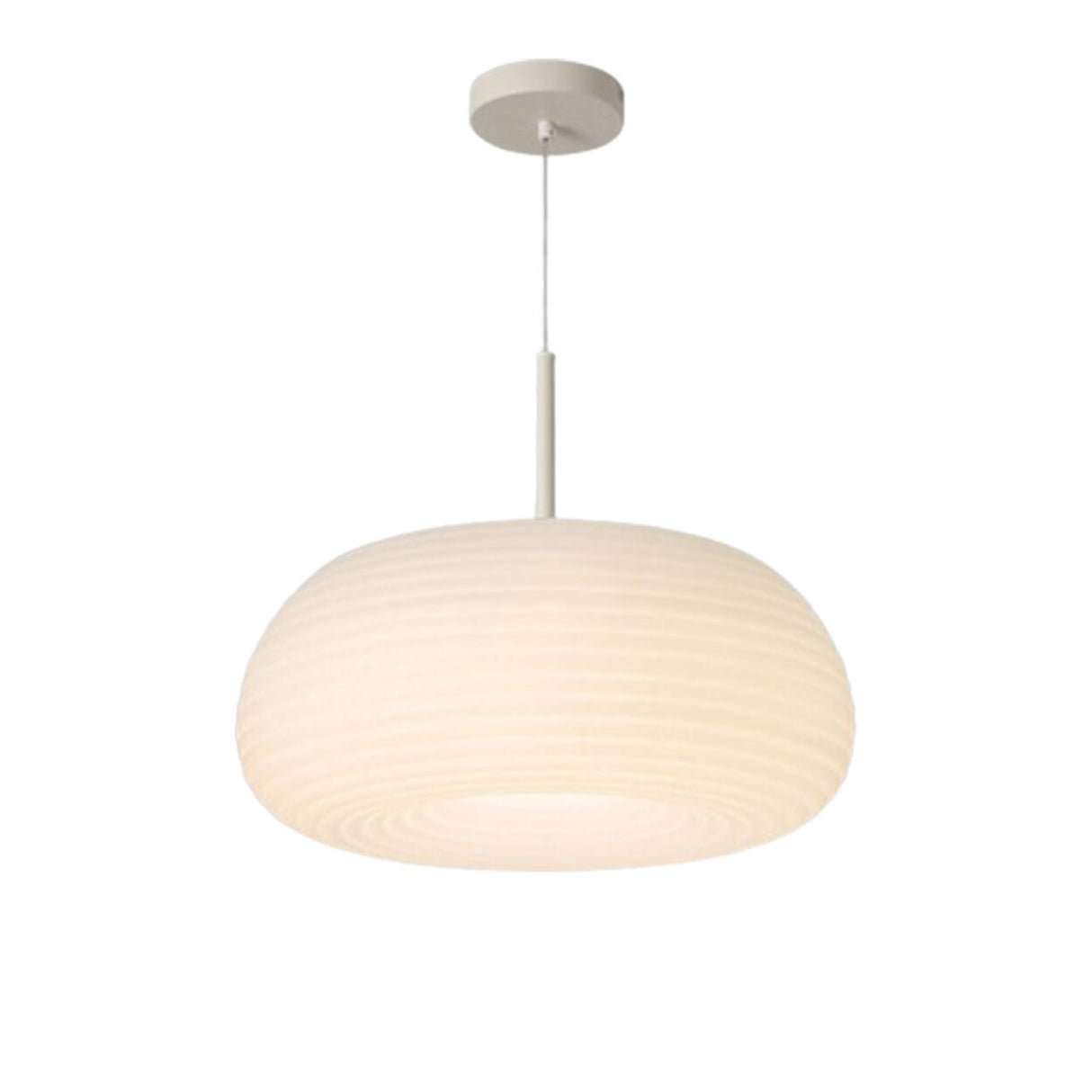 Minimalist Modern LED White Resin Drum Pendant Light Image - 8