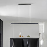 Minimalist Modern Linear Black LED Island Pendant Light Image - 10