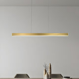 Minimalist Modern Linear Black LED Island Pendant Light Image - 11