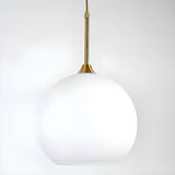 Minimalist Modern Metal White Glass GLobe Pendant Light Image - 11