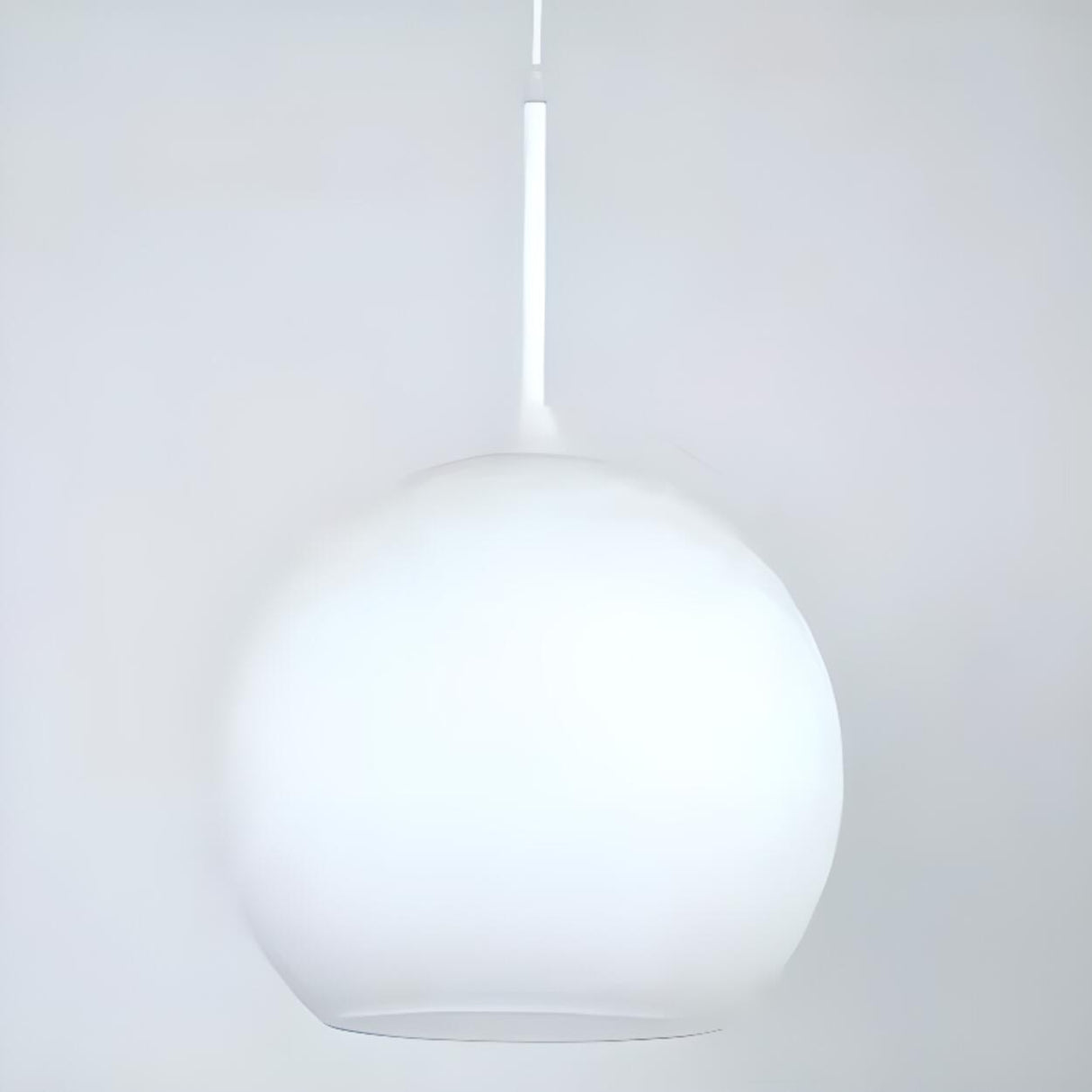 Minimalist Modern Metal White Glass GLobe Pendant Light Image - 13