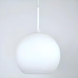 Minimalist Modern Metal White Glass GLobe Pendant Light Image - 13