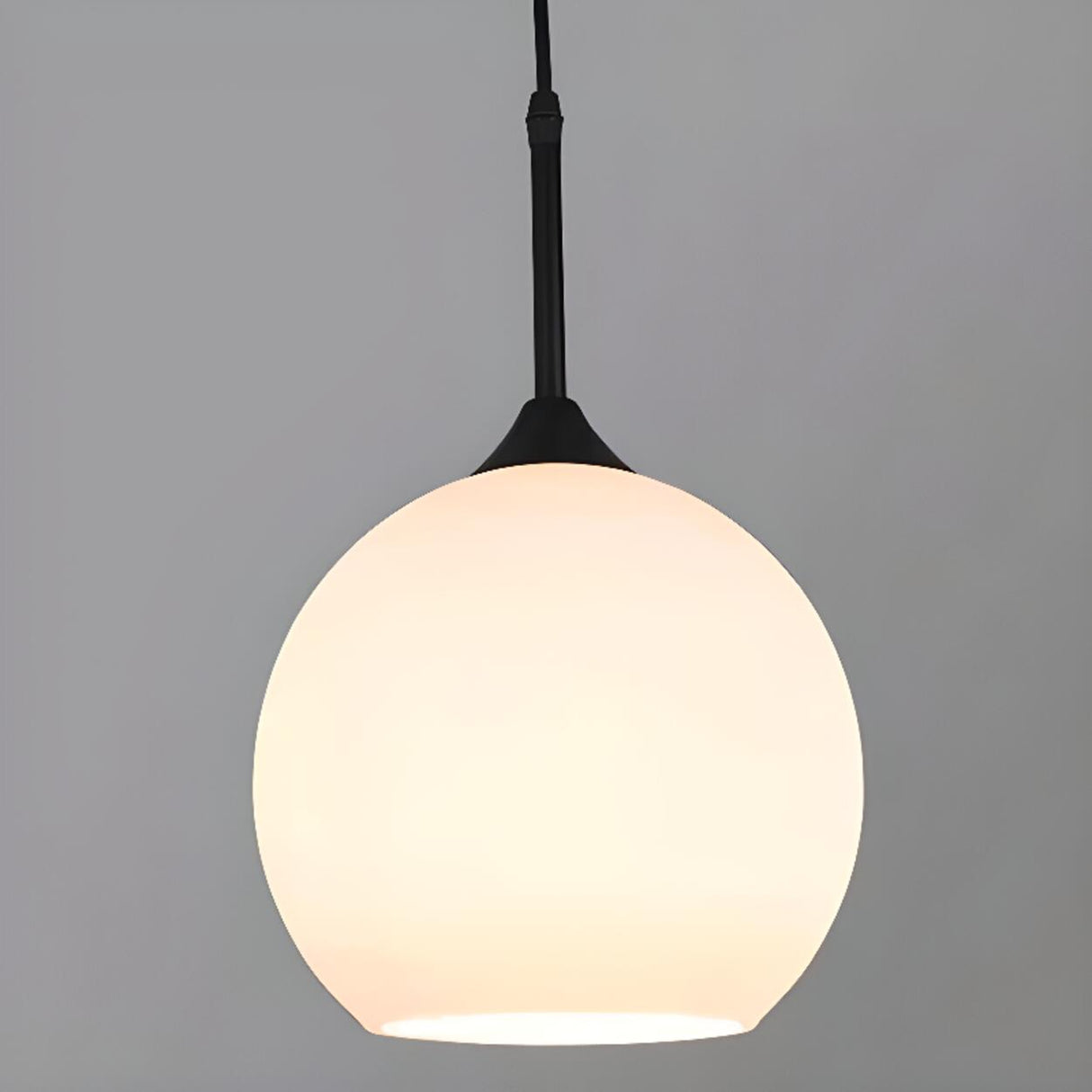 Minimalist Modern Metal White Glass GLobe Pendant Light Image - 14