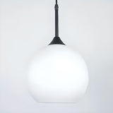 Minimalist Modern Metal White Glass GLobe Pendant Light Image - 15