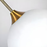 Minimalist Modern Metal White Glass GLobe Pendant Light Image - 16