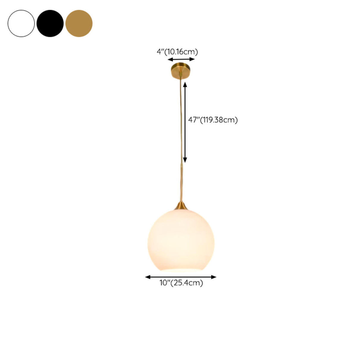 Minimalist Modern Metal White Glass GLobe Pendant Light Image - 22