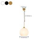 Minimalist Modern Metal White Glass GLobe Pendant Light Image - 22