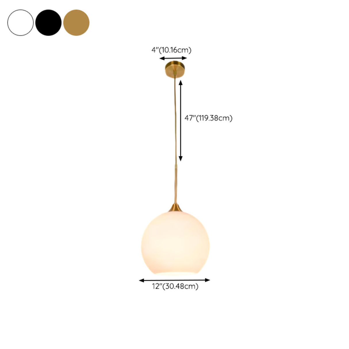 Minimalist Modern Metal White Glass GLobe Pendant Light Image - 23