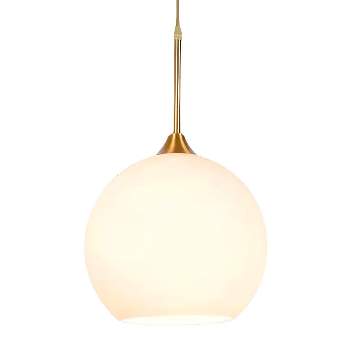 Minimalist Modern Metal White Glass GLobe Pendant Light Image - 5