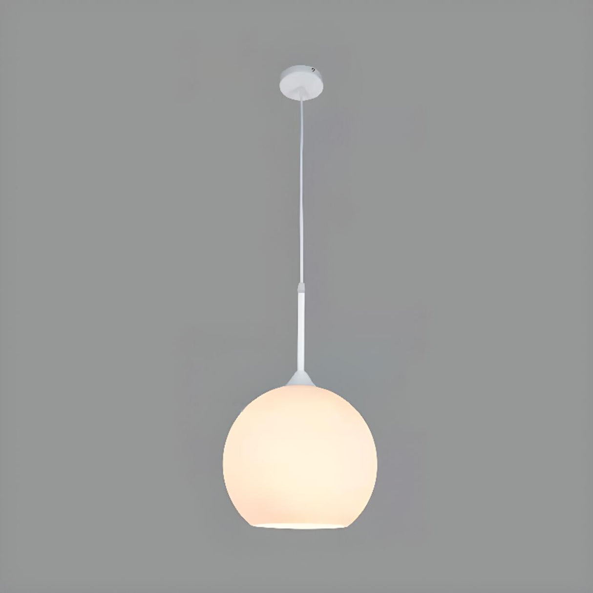 Minimalist Modern Metal White Glass GLobe Pendant Light Image - 8