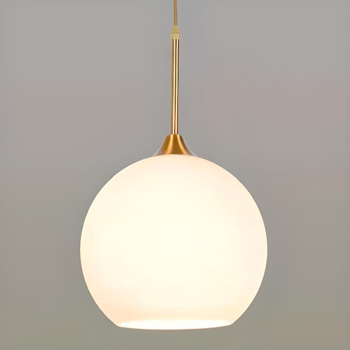 Minimalist Modern Metal White Glass GLobe Pendant Light Image - 9