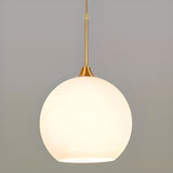 Minimalist Modern Metal White Glass GLobe Pendant Light Image - 9