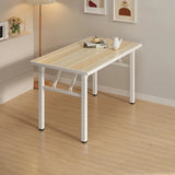 Minimalist Modern Rectangular White Folding Dining Table Image - 10