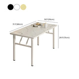 Minimalist Modern Rectangular White Folding Dining Table Image - 19