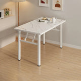 Minimalist Modern Rectangular White Folding Dining Table Image - 2