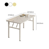 Minimalist Modern Rectangular White Folding Dining Table Image - 22