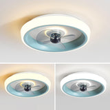 Minimalist Modern Round Flush-Mount Ceiling Fan Light Image - 10