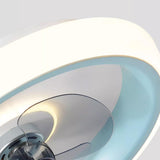 Minimalist Modern Round Flush-Mount Ceiling Fan Light Image - 12