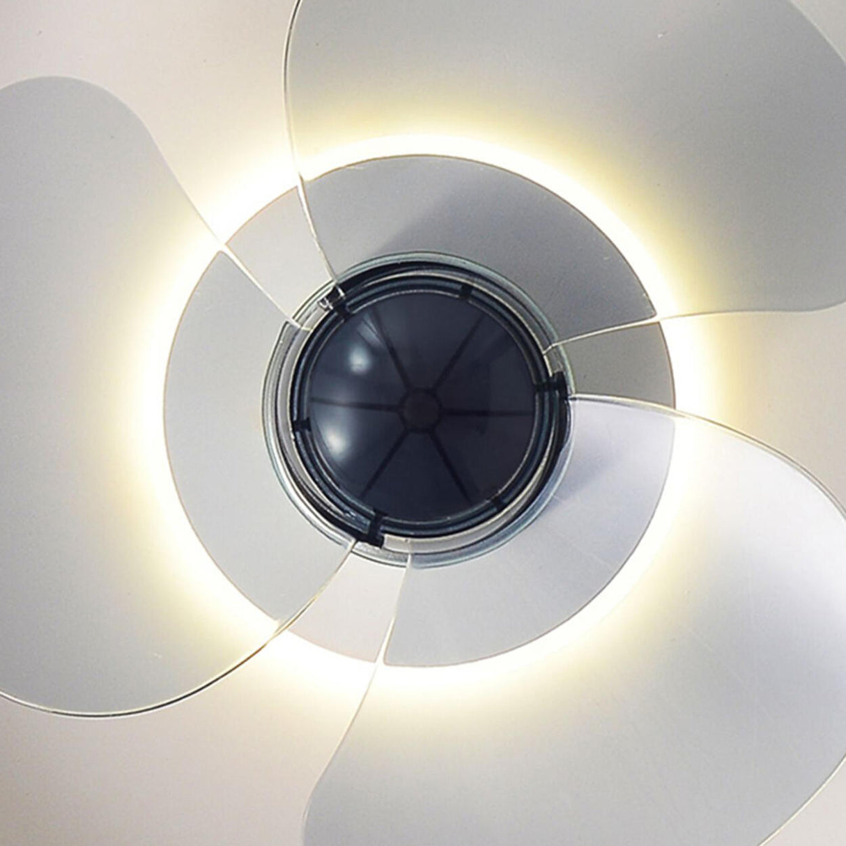 Minimalist Modern Round Flush-Mount Ceiling Fan Light Image - 14