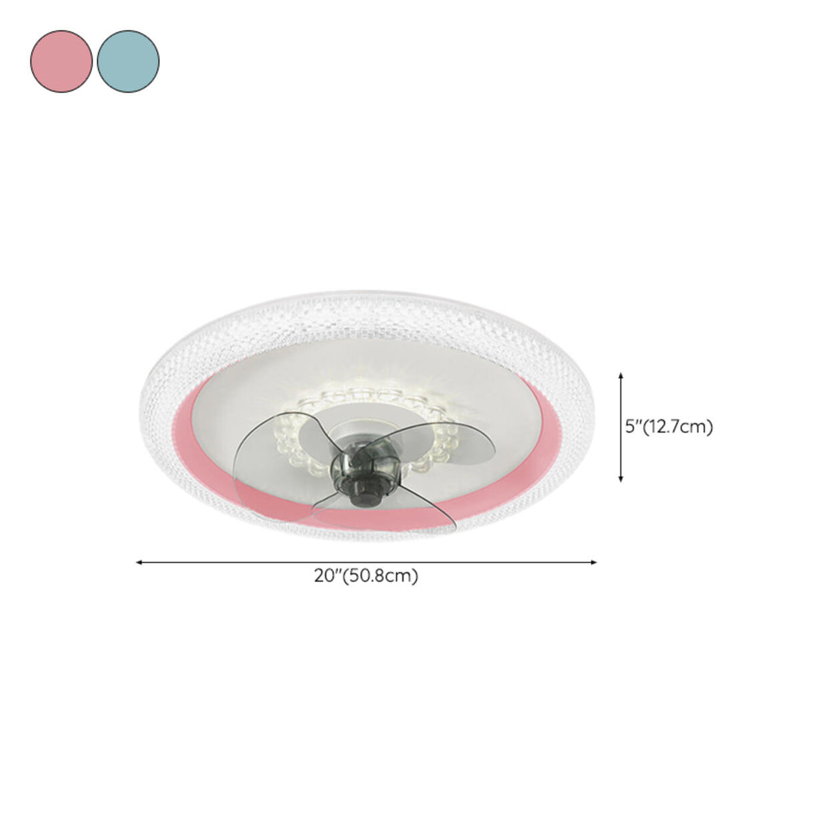 Minimalist Modern Round Flush-Mount Ceiling Fan Light 