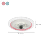 Minimalist Modern Round Flush-Mount Ceiling Fan Light #size