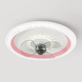 Minimalist Modern Round Flush-Mount Ceiling Fan Light Image - 2