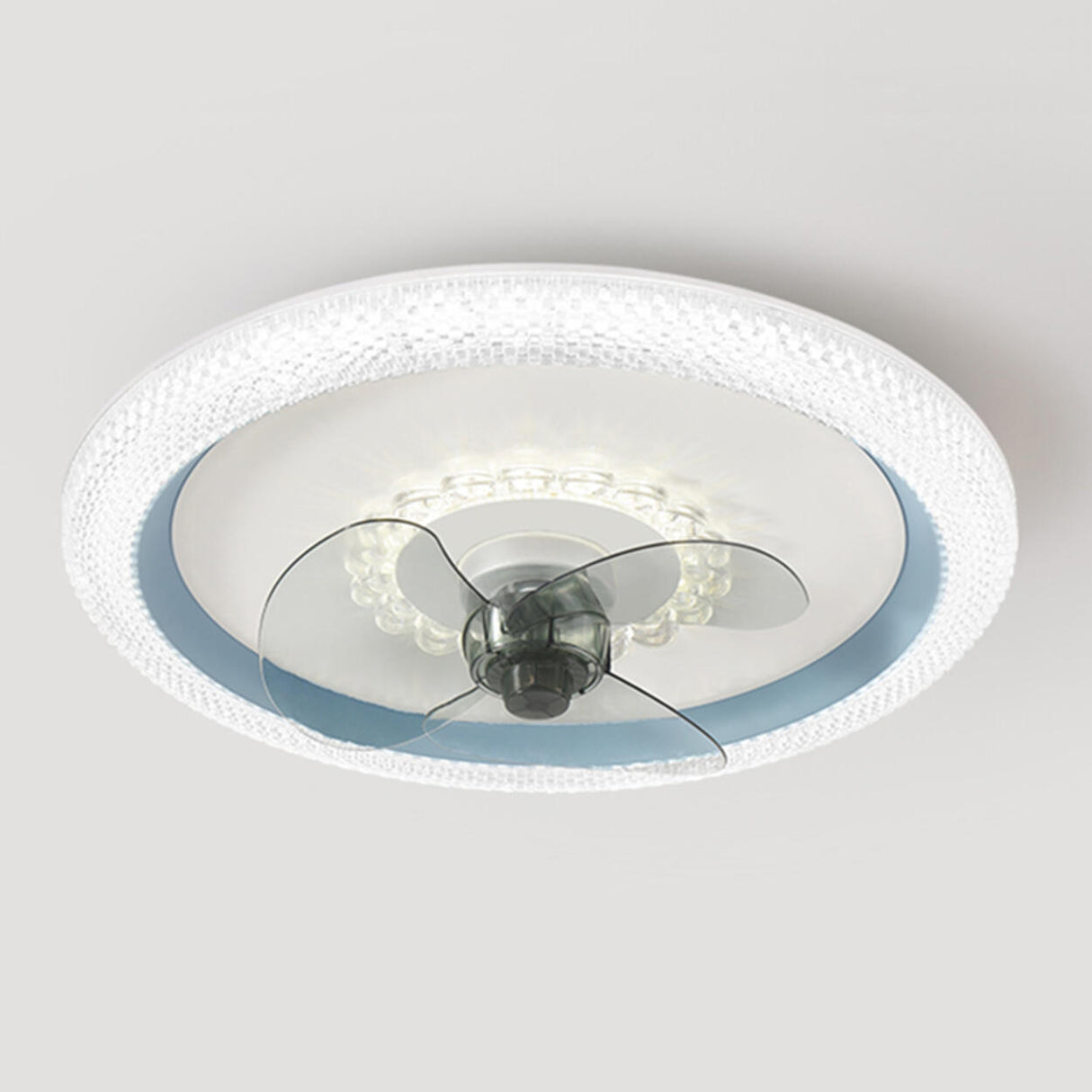 Minimalist Modern Round Flush-Mount Ceiling Fan Light Image - 3