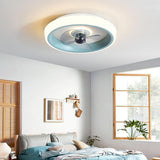 Minimalist Modern Round Flush-Mount Ceiling Fan Light Image - 4